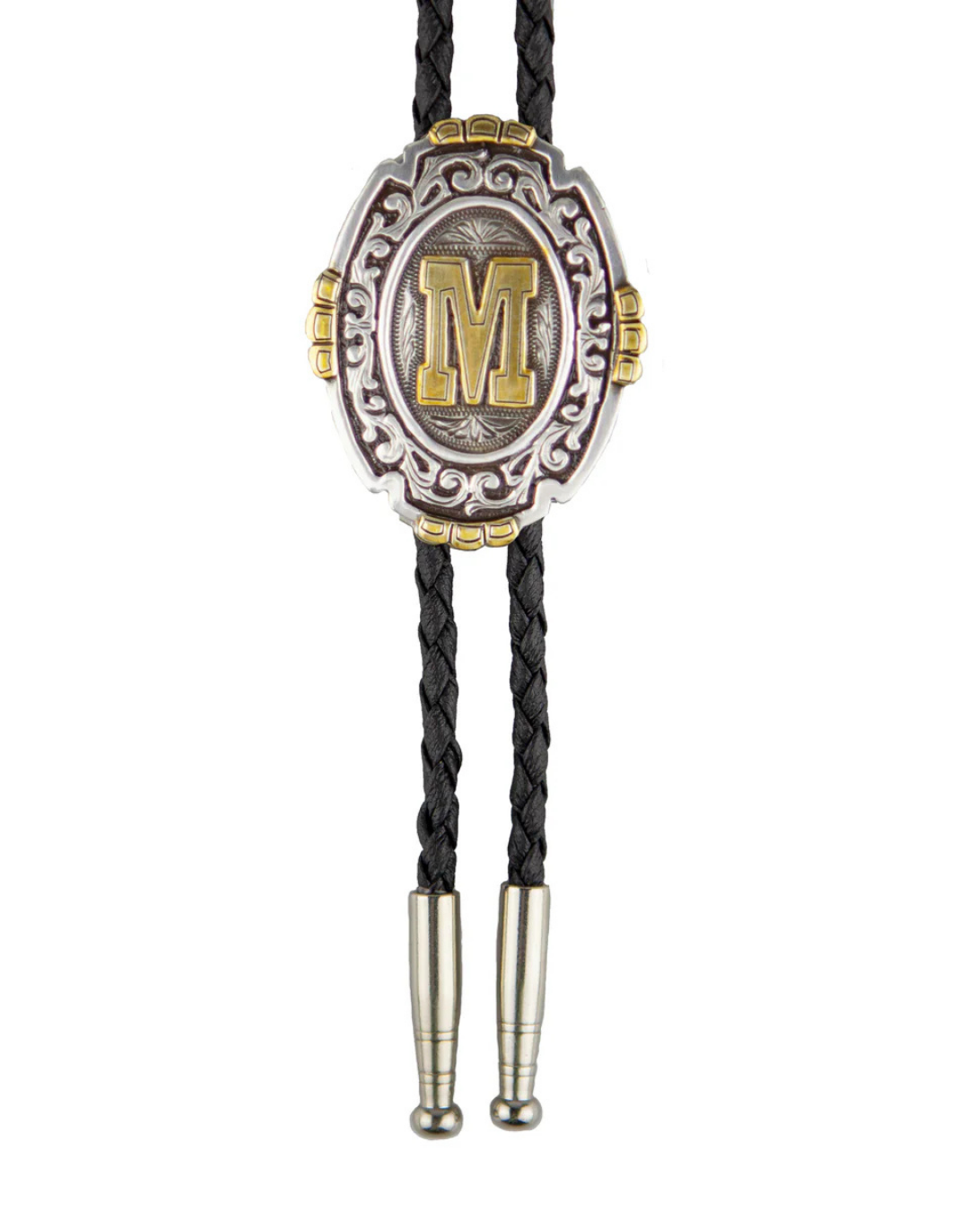 Bolo tie western initiale M