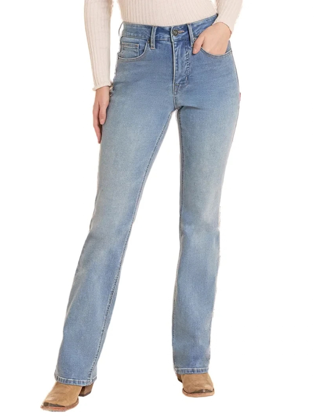 Jean Sculpted Bootcut Light Wash Taille Haute Femme