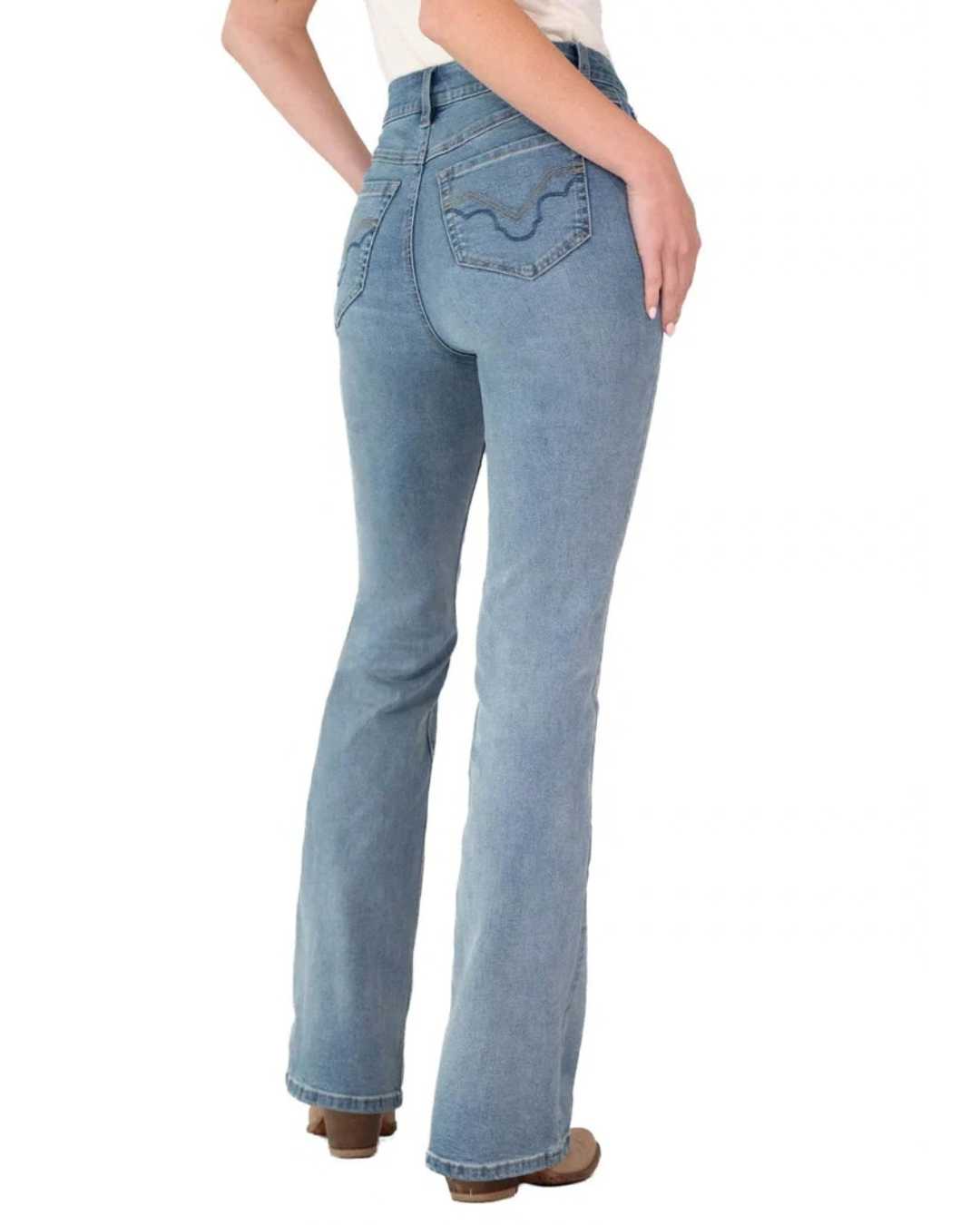 Jean Sculpted Bootcut Light Wash Taille Haute Femme