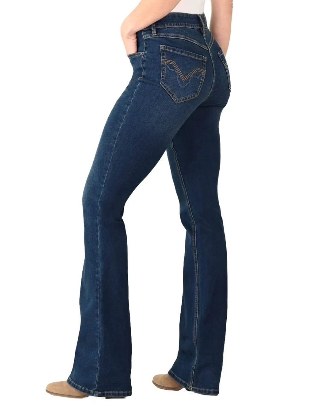 Jean Sculpted Bootcut Dark Wash Taille Haute Femme