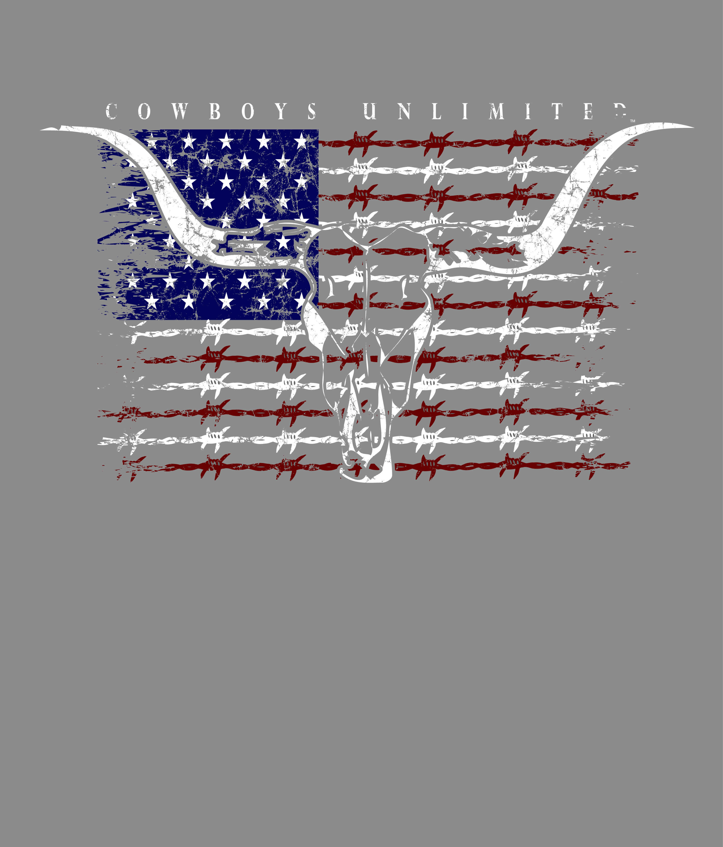 T-shirt western Barbwire Flag