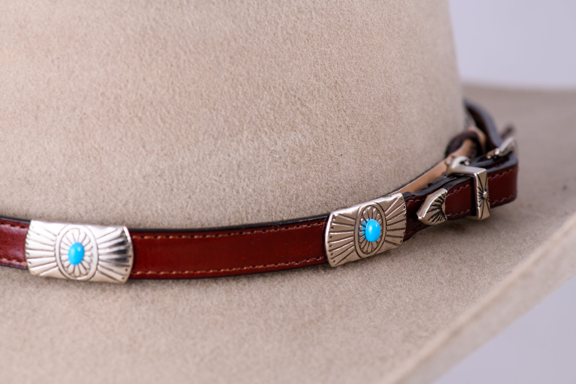 Bone hat band with black beads