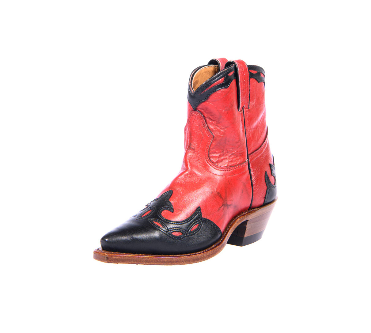 Bottines western rouges bout pointu - Femme