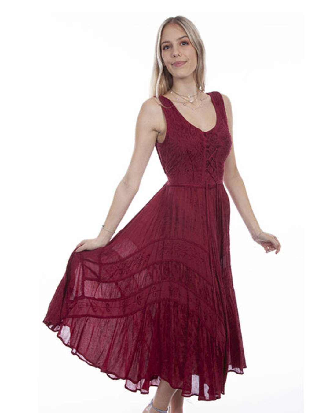 Robe Longue Lacée Sans Manches