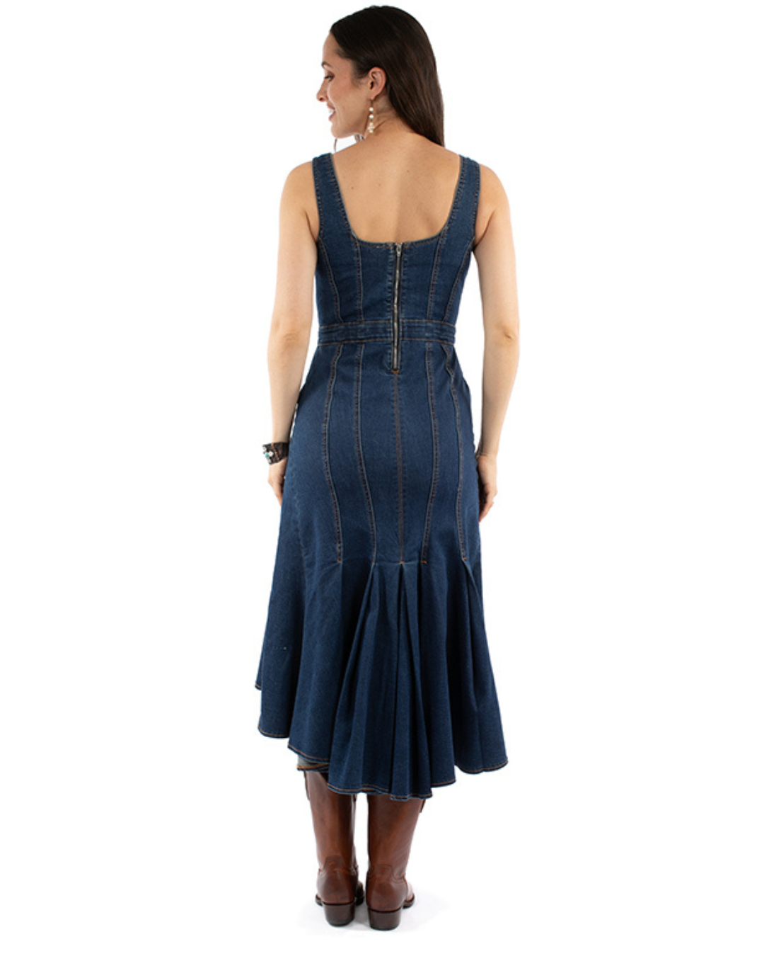 Robe en Denim Sans Manches