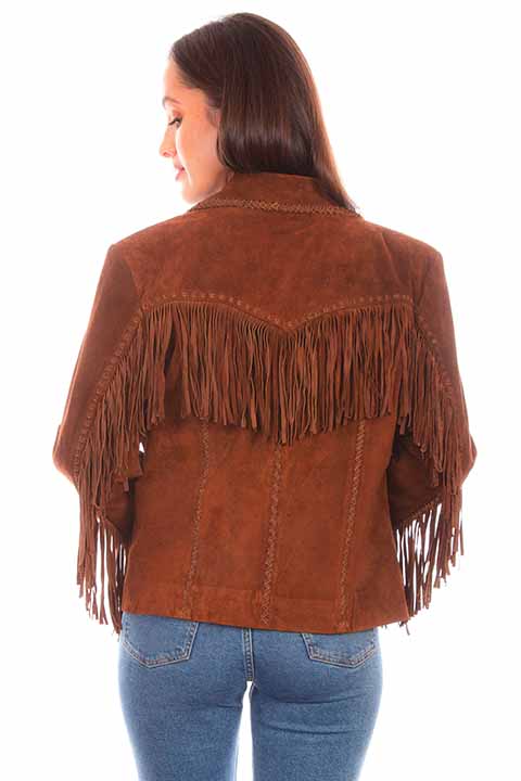 Suede fringed jacket - Brown