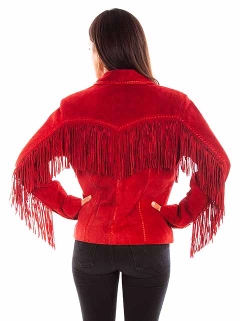 Suede fringed jacket - Red