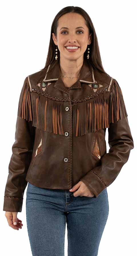 Veste à franges avec conchos