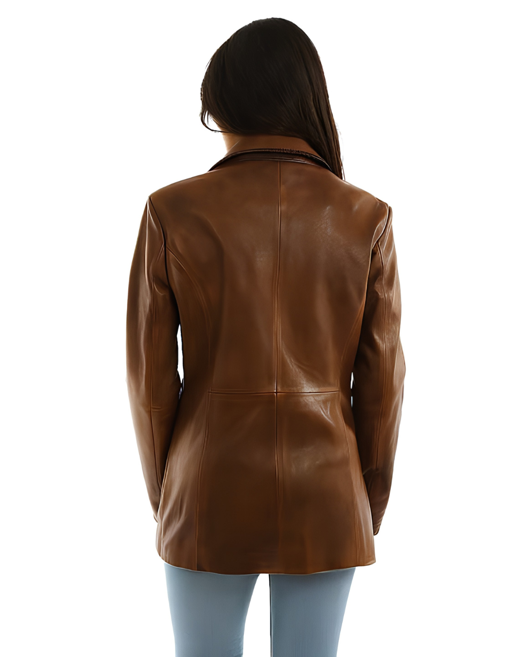 Blazer Cuir Femme Marron