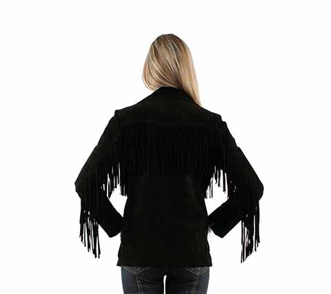 Veste à franges en daim