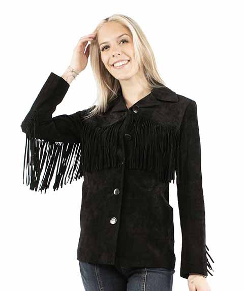 Veste à franges en daim