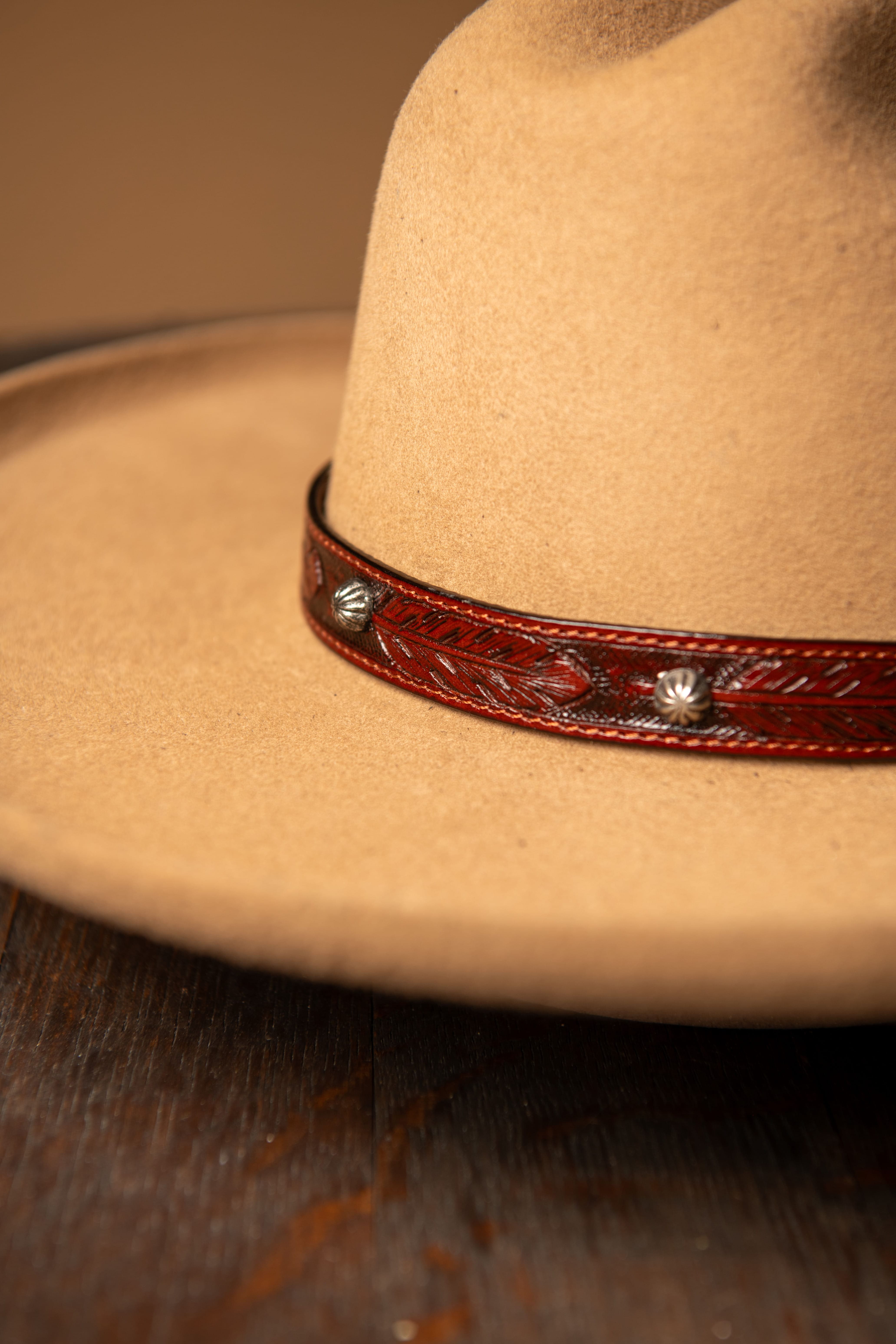 Bone hat band with black beads
