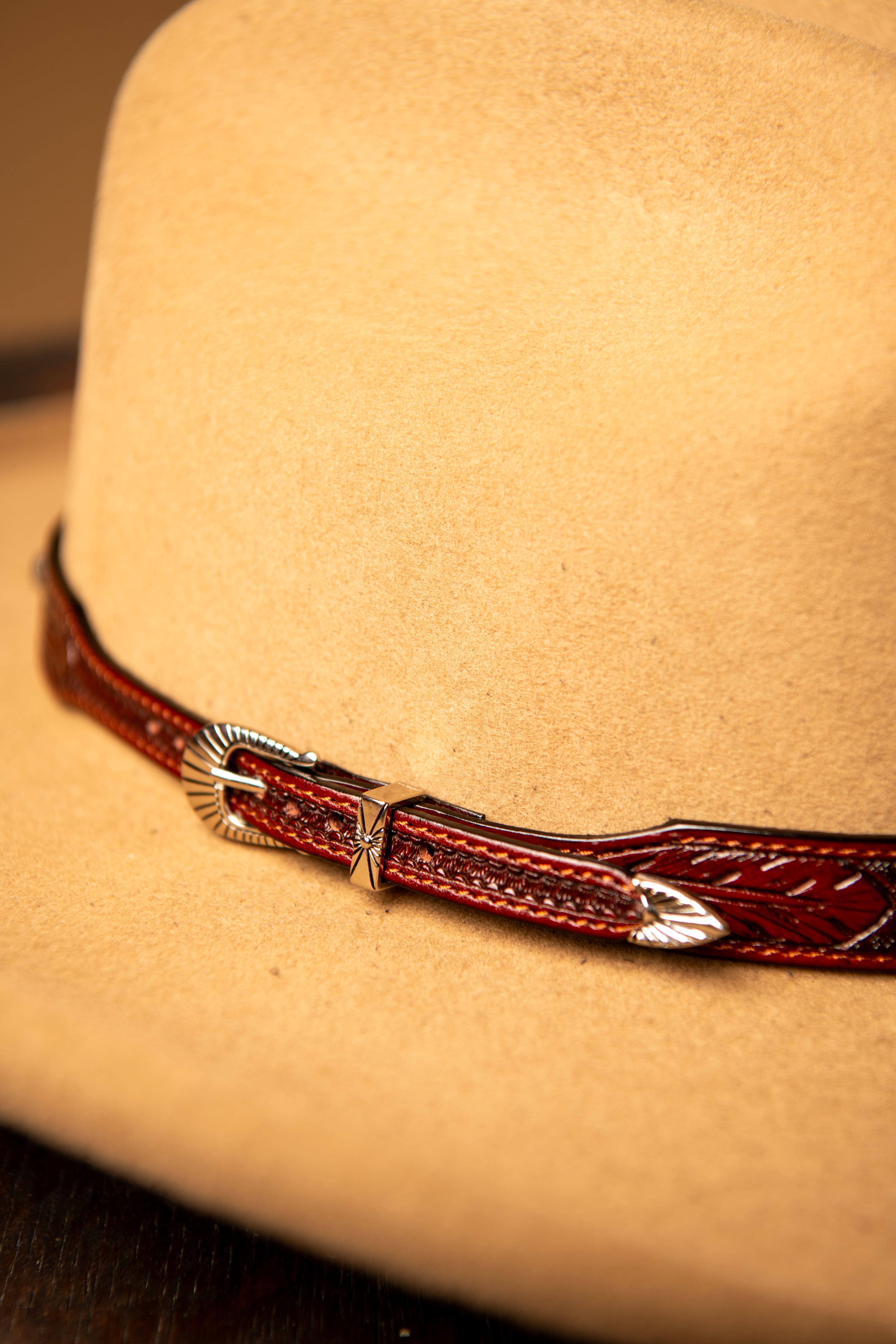 Bone hat band with black beads