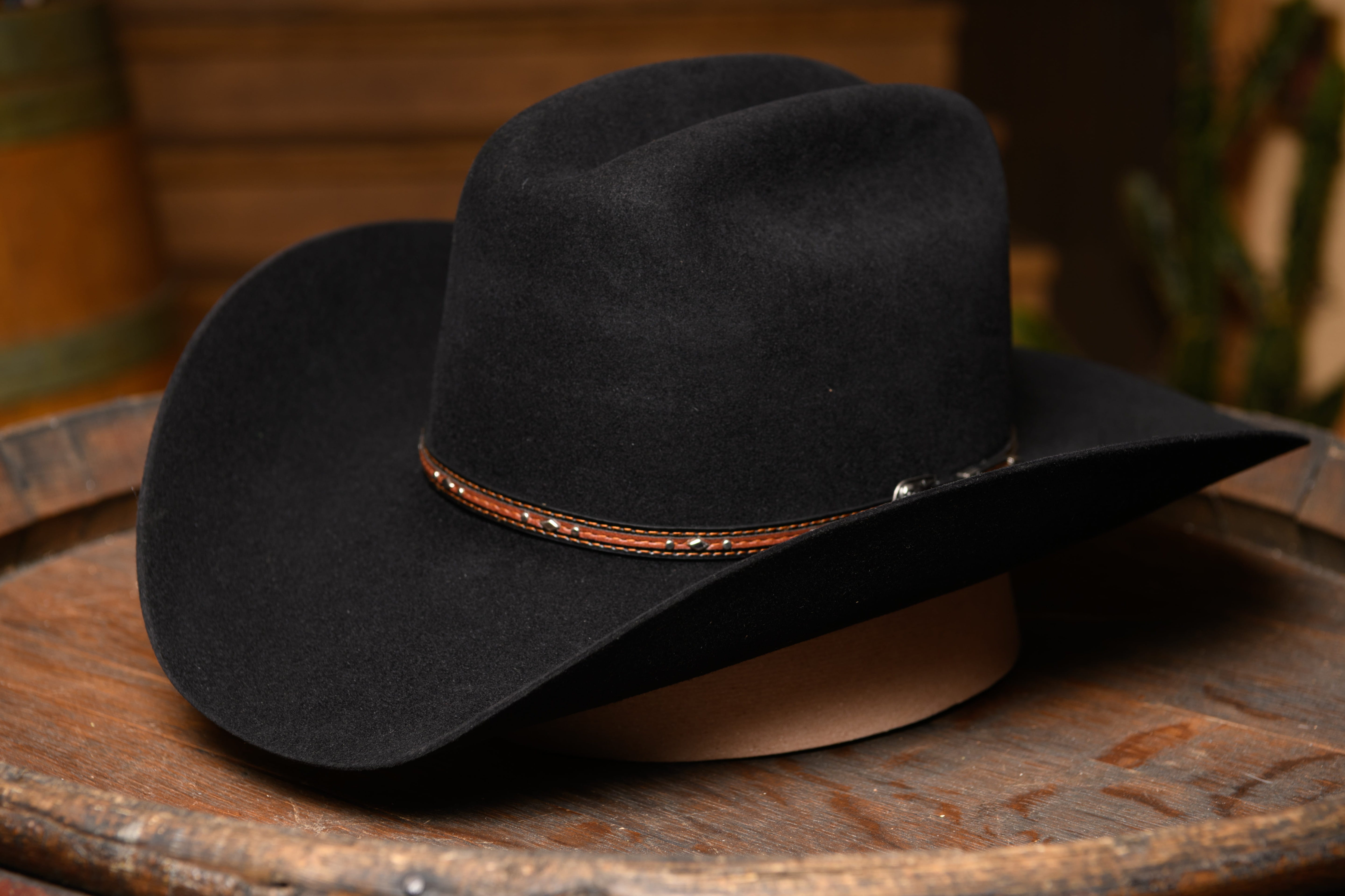 Chapeau de cowboy en feutre noir 7X