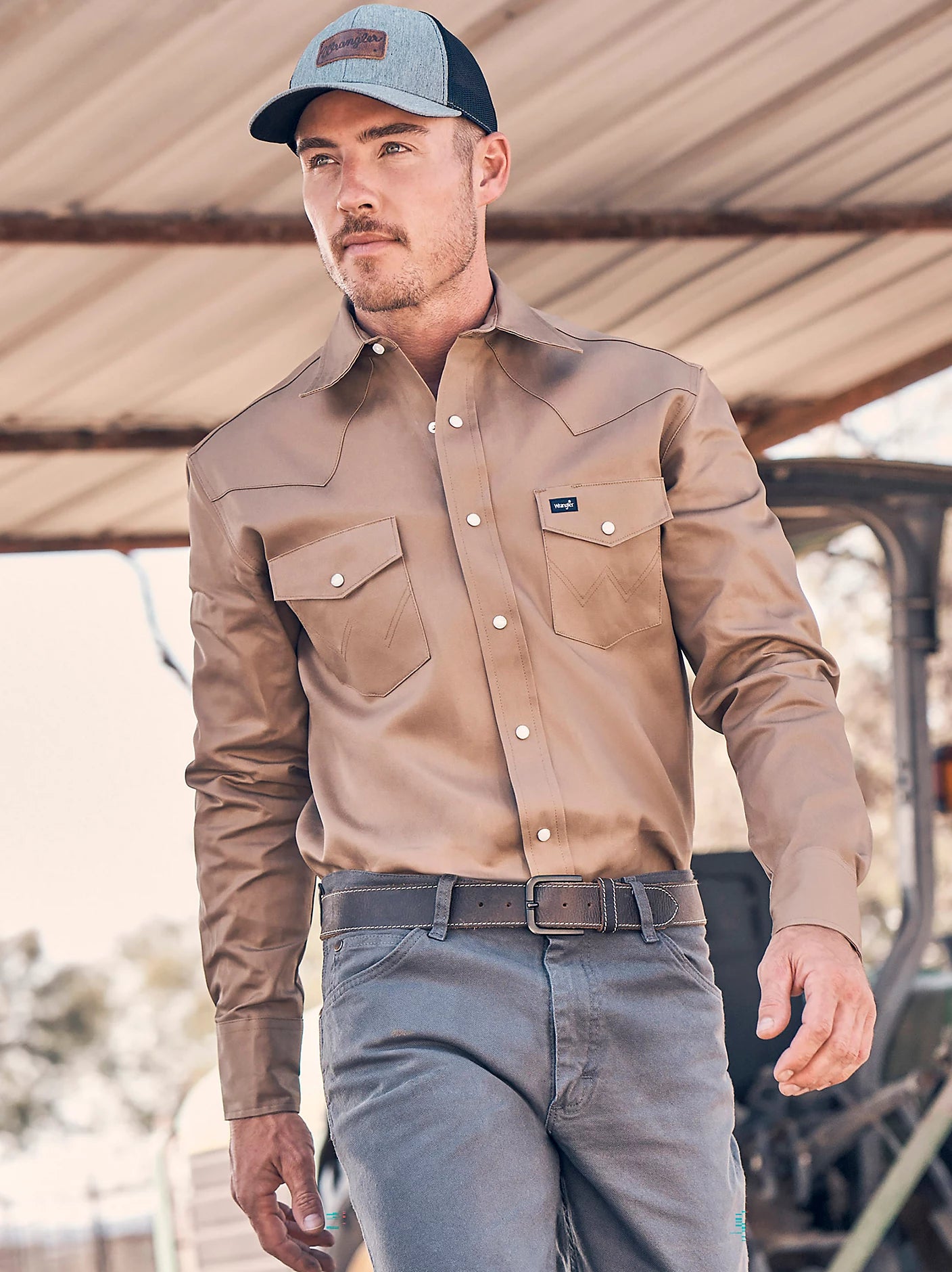 Wrangler Western Chemise de Travail Manches Longues avec Boutons-Pression Finition Délavée, Denim foncé, M Homme Wrangler Western Chemise de Travail Manches Longues avec Boutons-Pression Finition Délavée, Denim foncé, M Homme