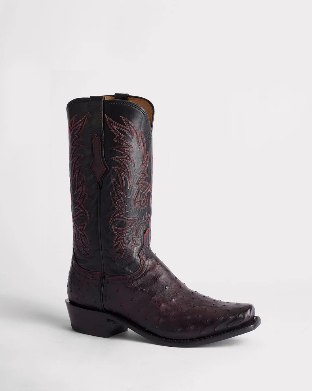 Santiags Cuir Autruche Black Cherry Elgin