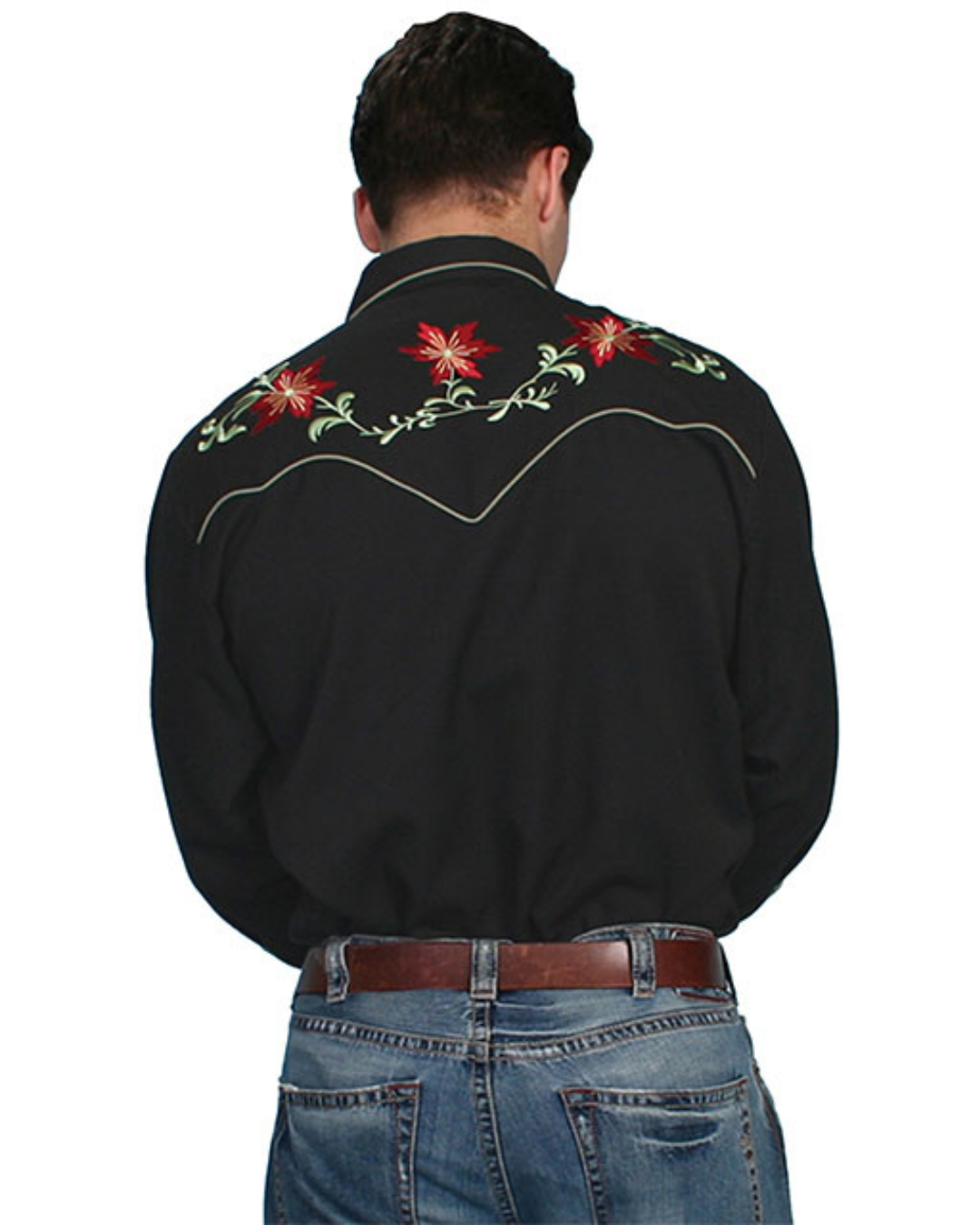 Floral embroidered western shirt