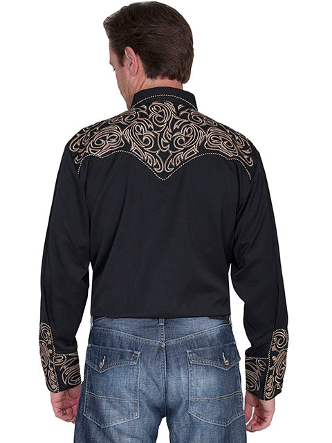 Chemise western brodée scroll