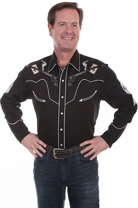 Chemise western pistolets & cartes