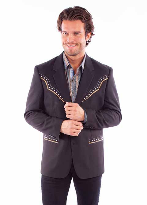 Blazer brodé motif diamant