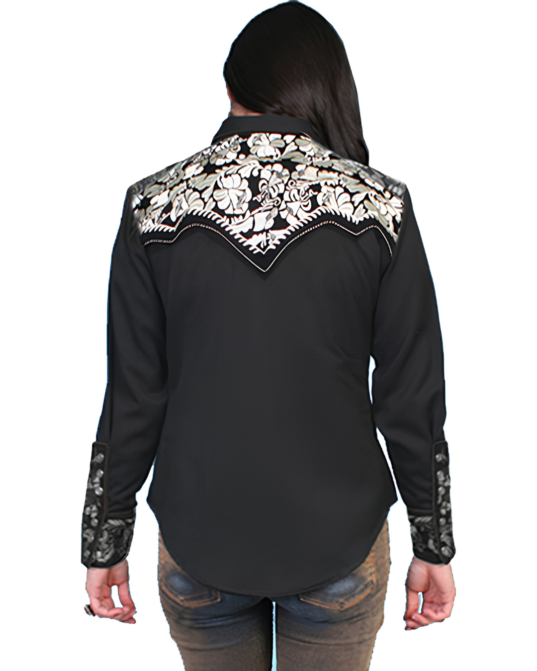 Women's Floral Embroidered Western Shirt