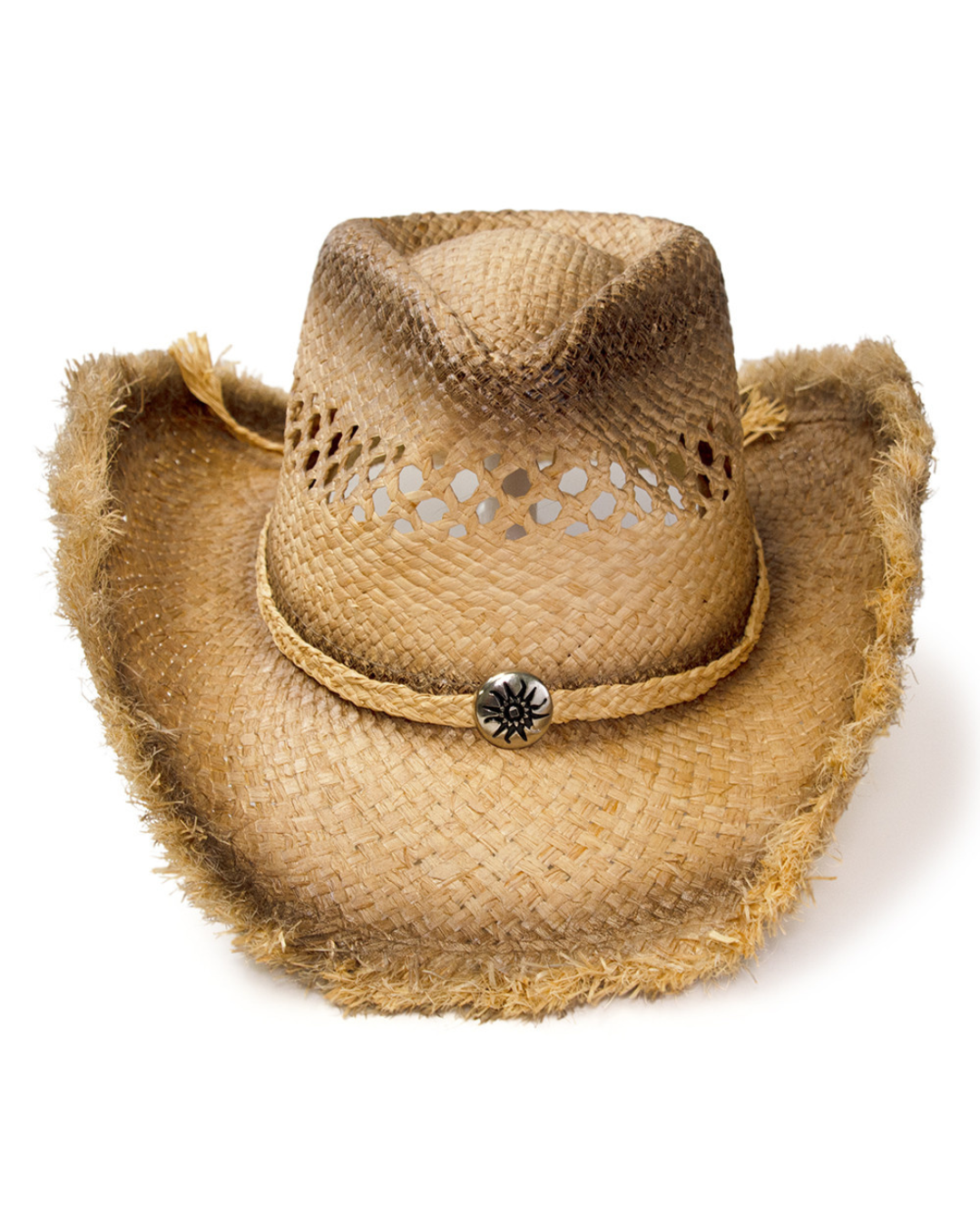 Chapeau de cowboy en paille raffia