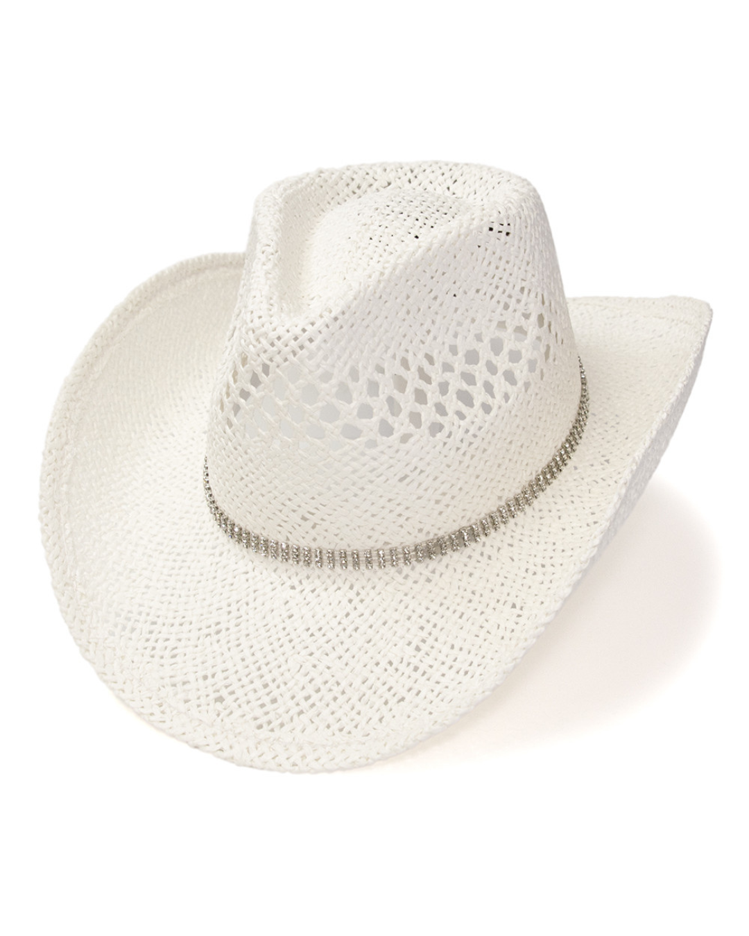 Chapeau de cowboy en paille avec strass