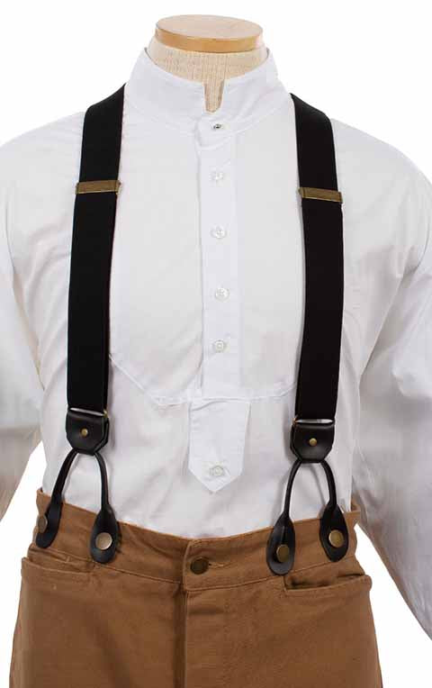 Black elastic suspenders
