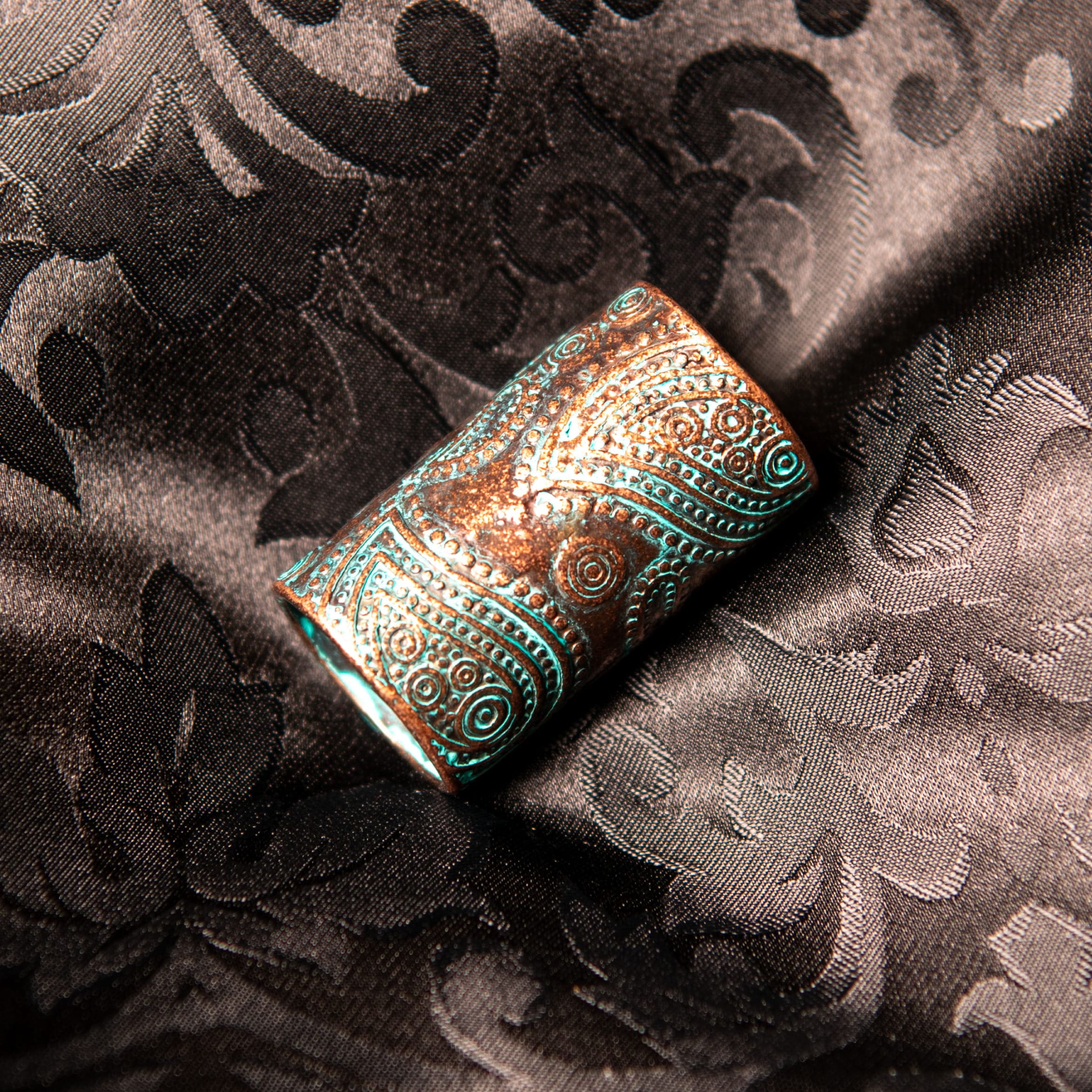 Turquoise tube scarf ring