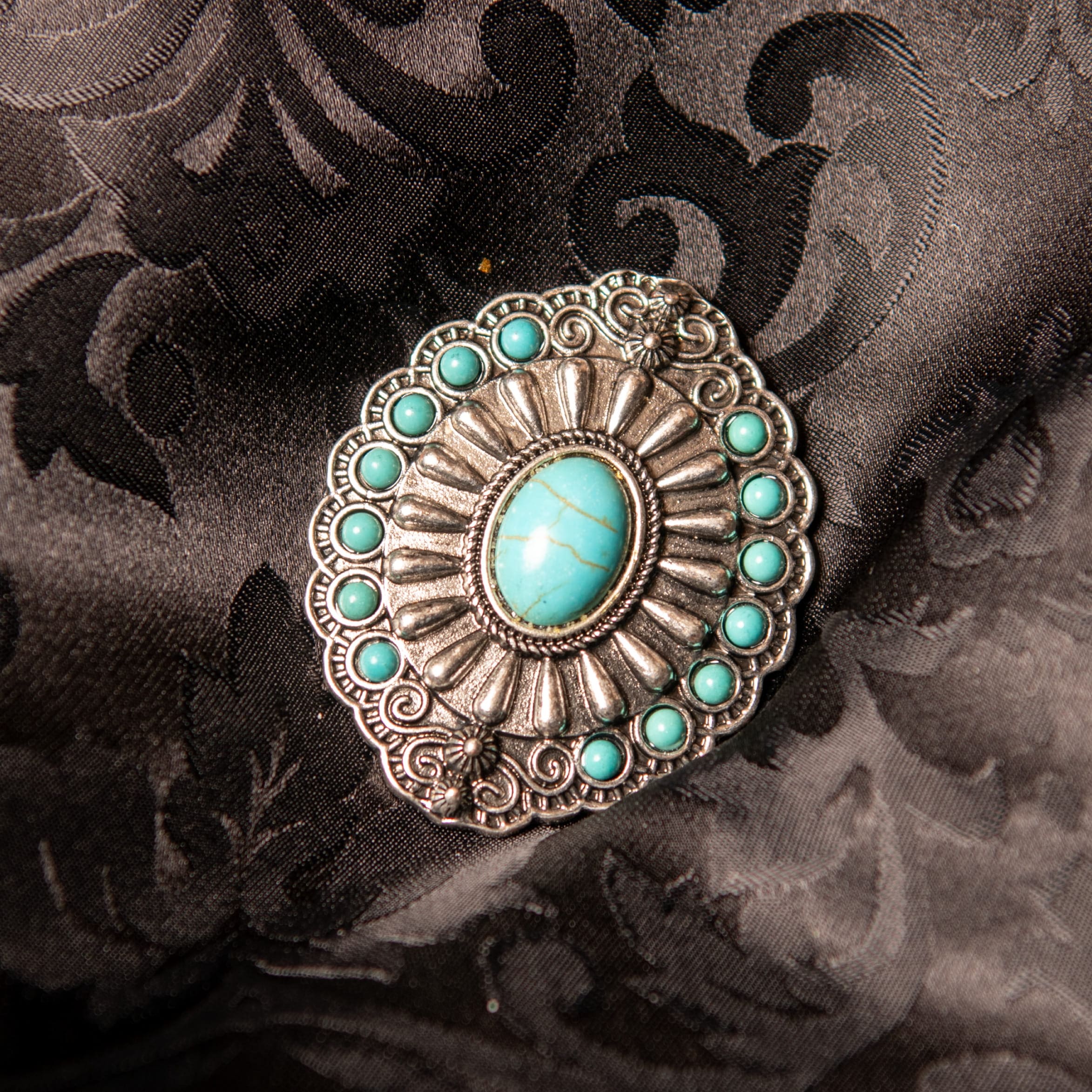 Turquoise oval scarf ring