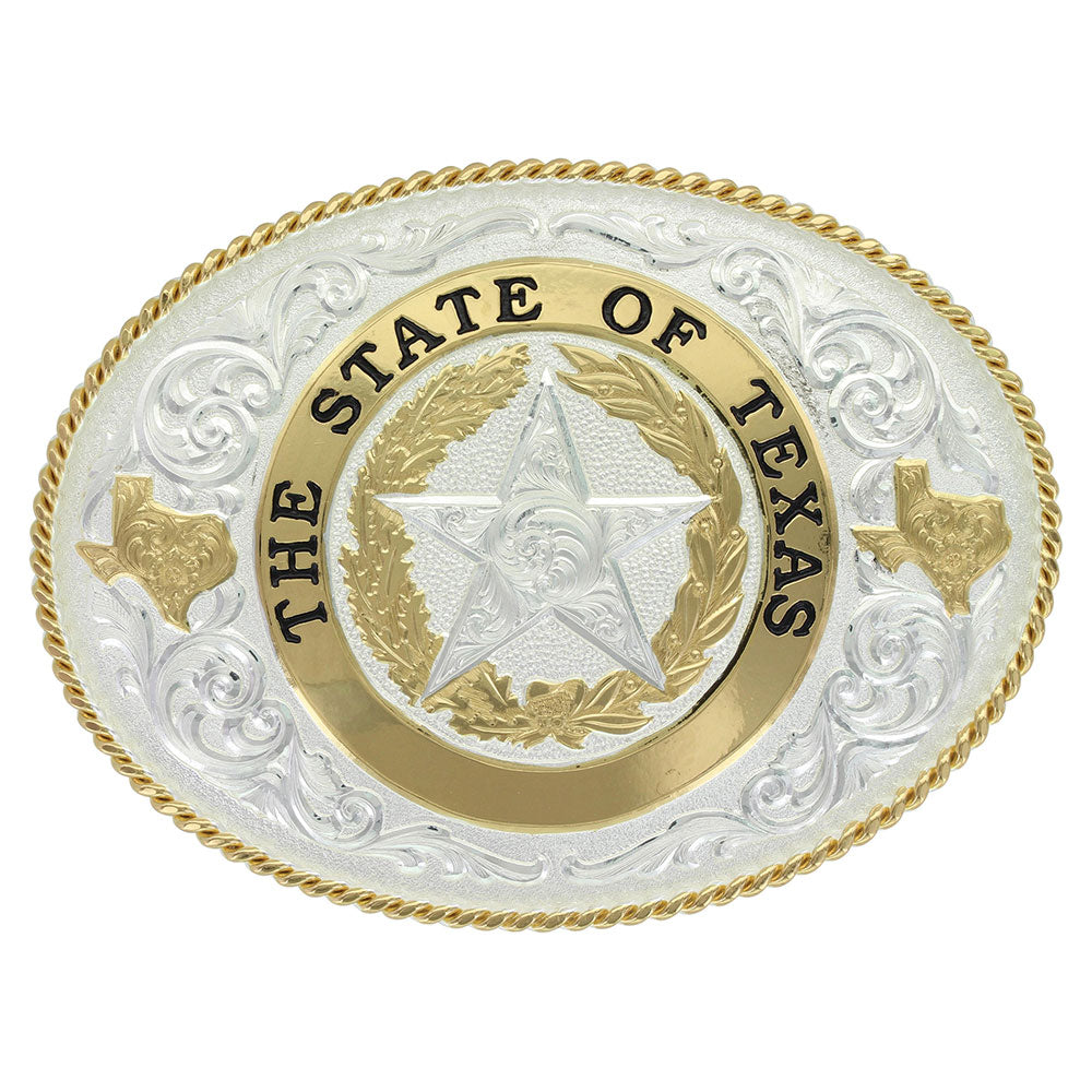 Oval Western Belt Buckle with Texas Star