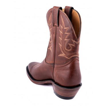 Bottines western brunes bout arrondi - Femme