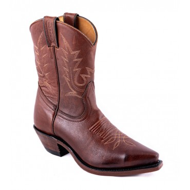 Bottines western brunes bout pointu - Femme