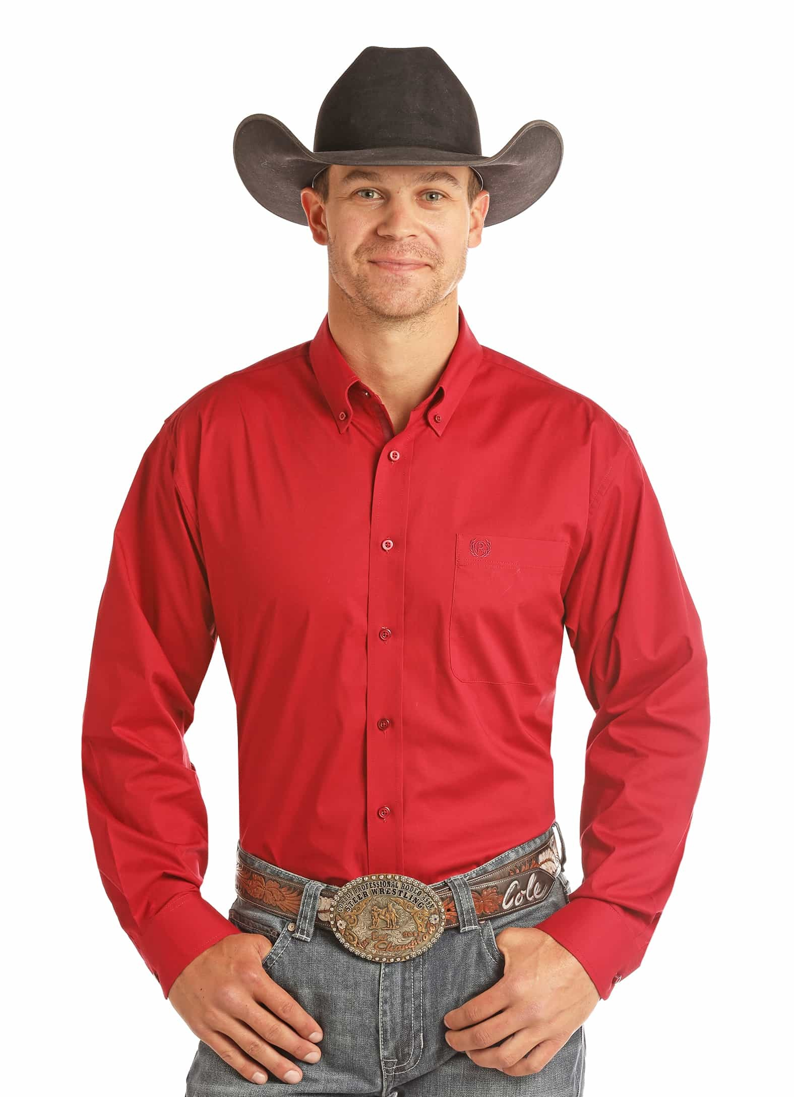 Chemise western unie - Rouge