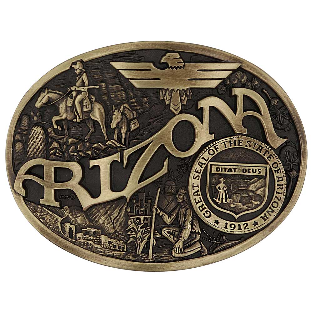 Oval Western Belt Buckle with Texas Star