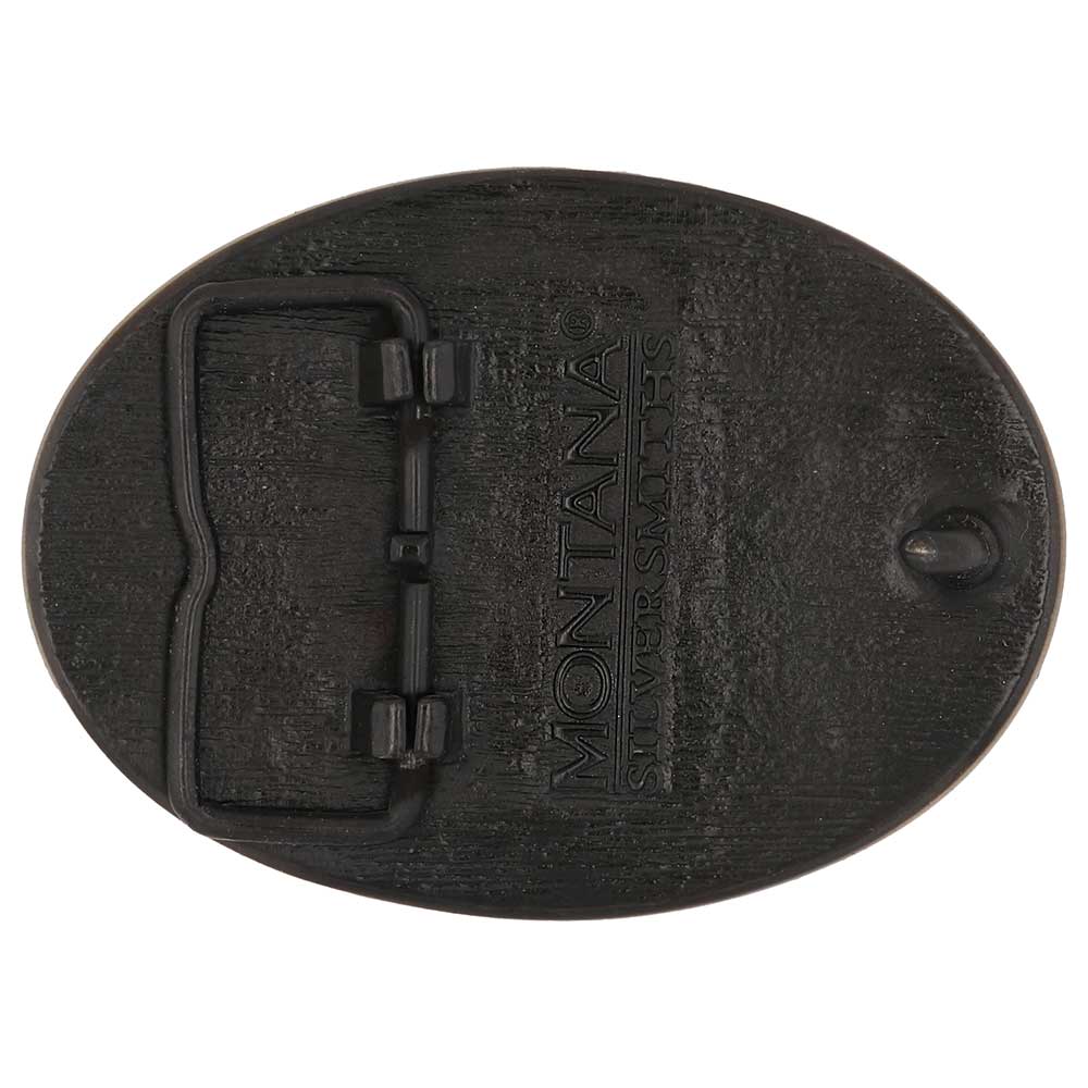 Oval Western Belt Buckle with Texas Star