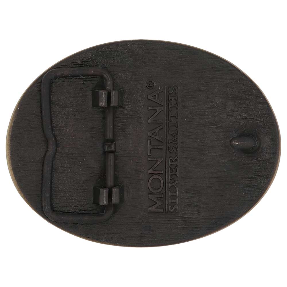 Oval Western Belt Buckle with Texas Star