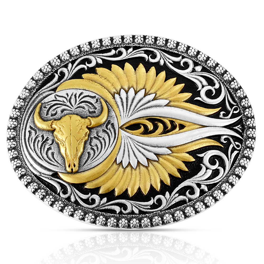 Boucle de ceinture western crâne bison Sturgis