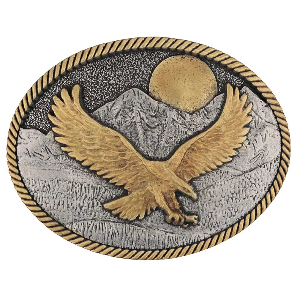 Oval Western Belt Buckle with Texas Star